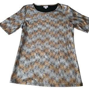 Lularoe Silver and Gold Metallic Top Size Medium